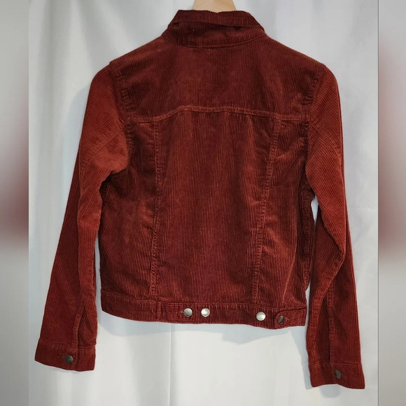 Rust Cropped Womens Corduroy Jacket Size S Boxy Indie Downtown Girl - Picture 6 of 6